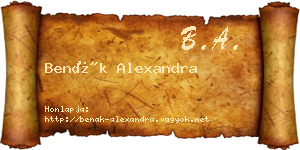 Benák Alexandra névjegykártya
