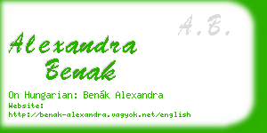 alexandra benak business card